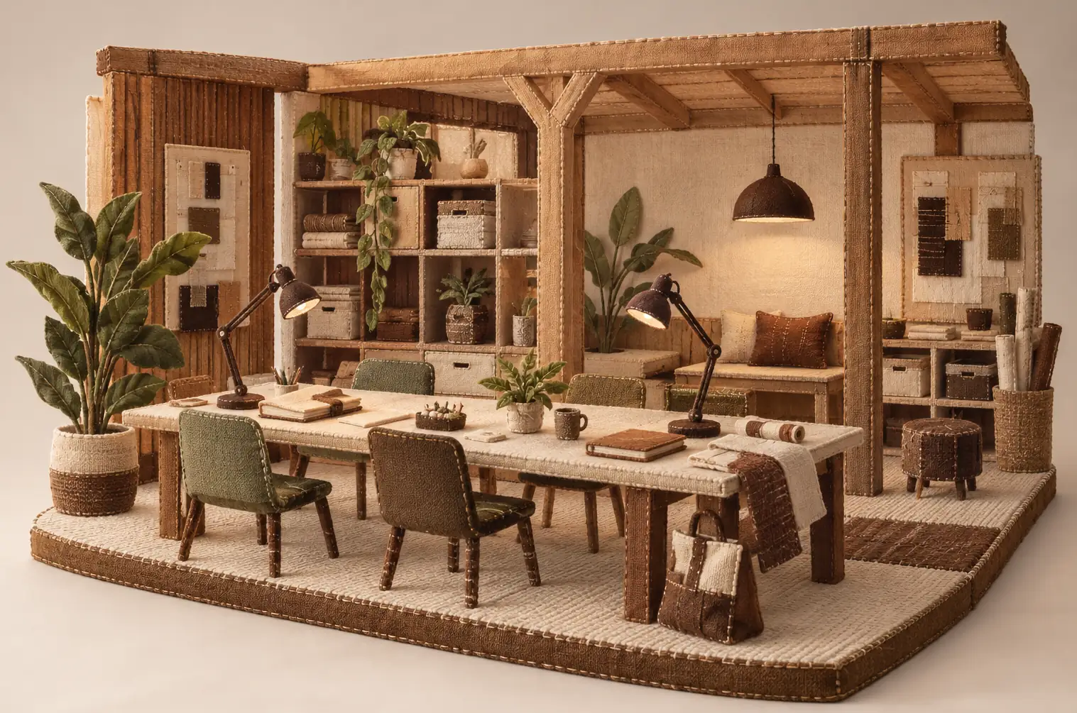 Illustration of workspace businesses and their working space
