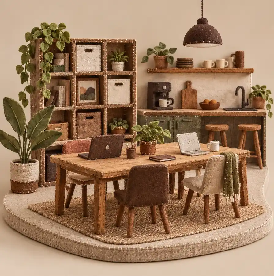 Illustration of workspace businesses equipment and workspace